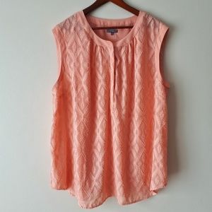 Vince Camuto Peach Sleevless Blouse